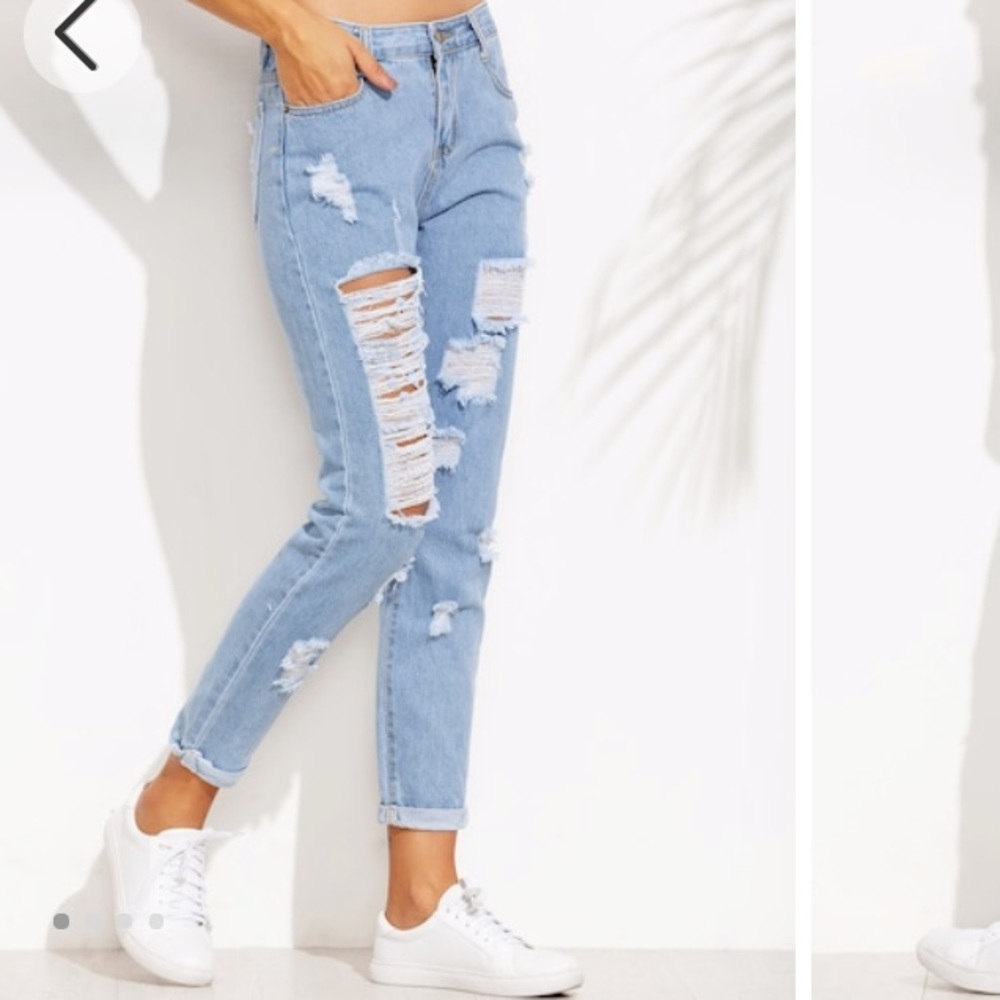 Denim distressed jeans never worn!